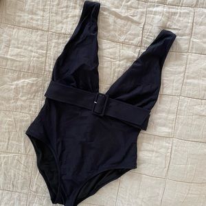 J.Crew Womens belted black one piece size 8